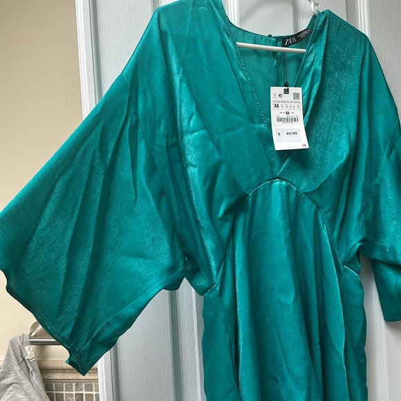 ZARA Dress (with shorts under) Turquoise - Picture 5 of 6